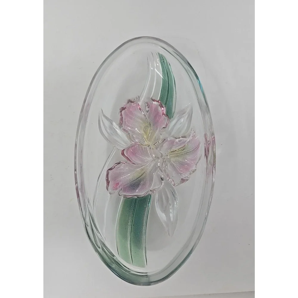 Studio Nova Japan iris Delight Oval candy‎ Dish 7” Frosted Iris U25